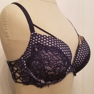 Dark blue strappy bra